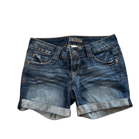 Decree Women's Blue Denim Short Shorts Size 1 - Picture 1 of 6